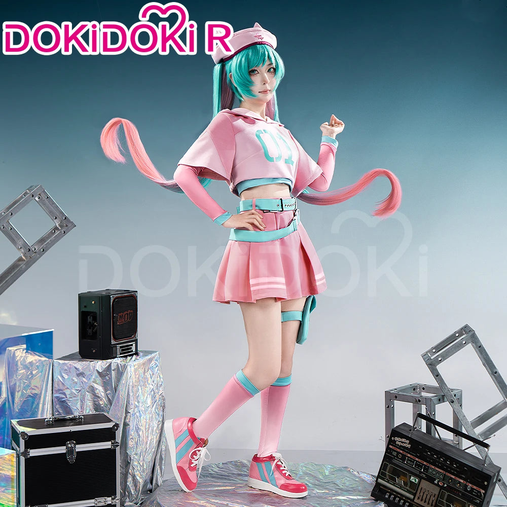 IN STOCK MIKUU Cosplay Costume【XS-2XL】DokiDoki-R Mikku Cosplay Women Cute Pink Short Dress Mikuu Plus Size