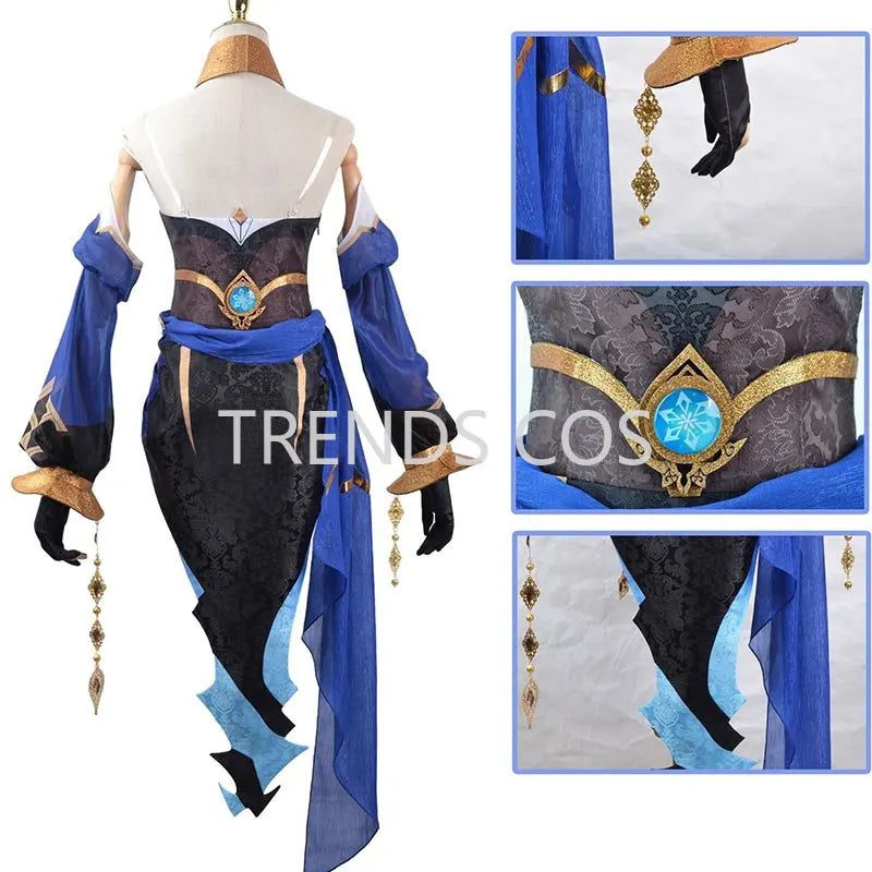 Genshin Impact Layla Cosplay Costume Set Adult Cotton Polyester