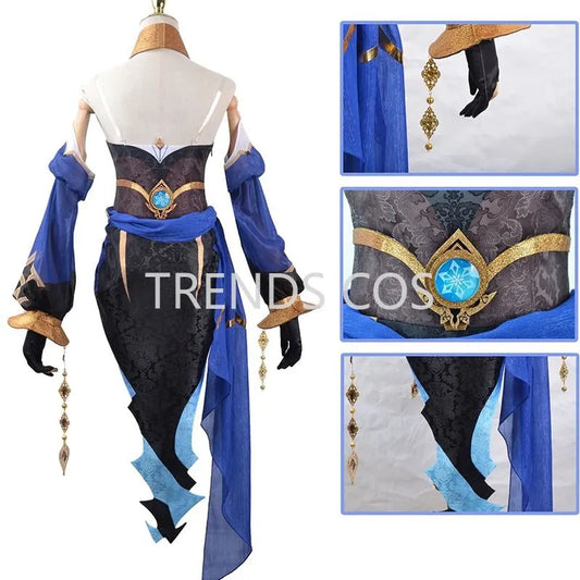 Genshin Impact Layla Cosplay Costume Set Adult Cotton Polyester