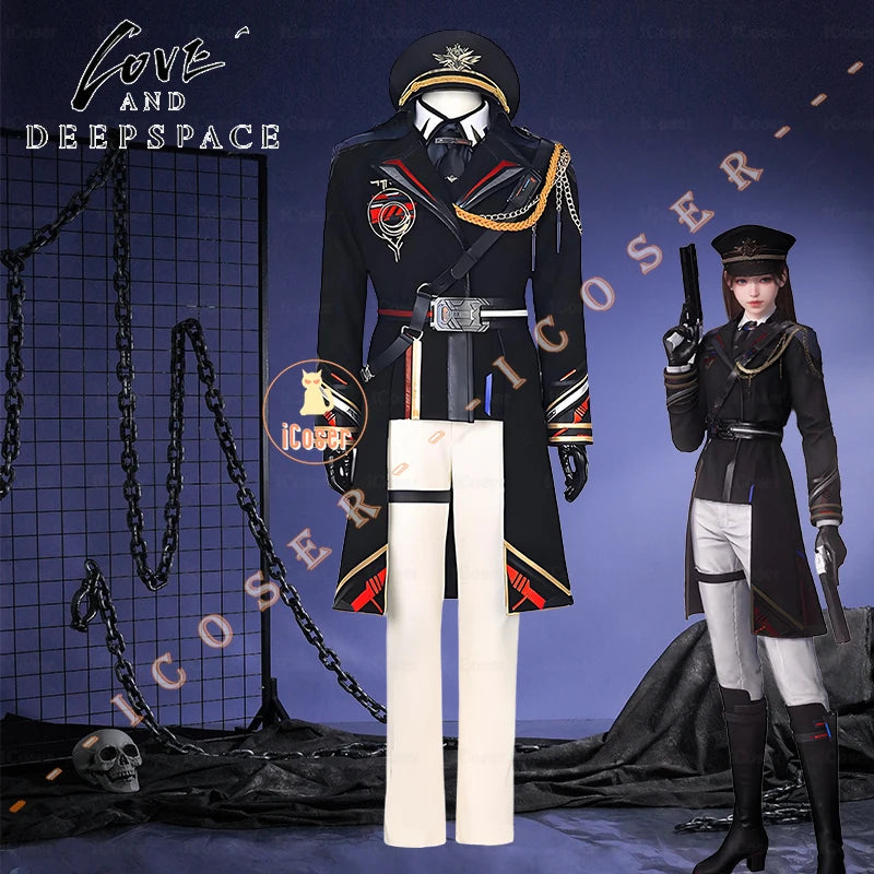 Love and Deepspace Heroines Cosplay Costume Wig Farspace Colonel Female Uniform Cap Caleb Halloween Party Women Carnival Outfit