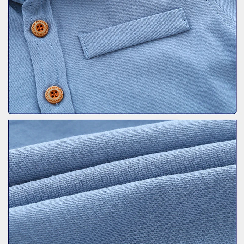 100Cotton Boys Shirts Turn-down Collar Boutique Kids Girls Blouse Long Sleeve for Children's Clothing Toddler 2 to 3 4 5 6 Years