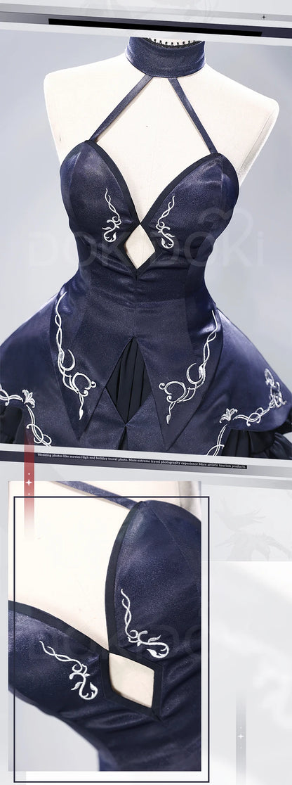 Saber Artoria Pendragon Cosplay Costume Game Fate/stay Night DokiDoki-R Women Black Saber Dress