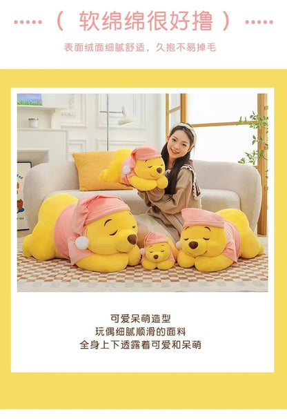 35CM-80CM New Disney Winnie The Pooh Plush Toy Cute Cartoon Bear Stuffed Doll Soft Anime Pillow Kawaii Souvenir Birthday Gift