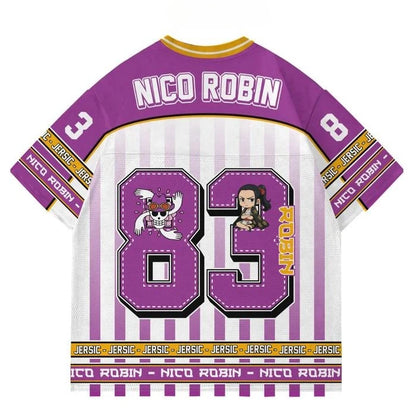 83 Jersey One Piece Nico Robin Anime Korean Style Kpop Baseball Hockey T-shirt Fashion Streetwear Anime Daily Unisex Tops Tees