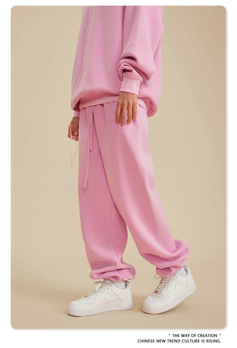 ZODF 2025 Autumn Winter Men’s Washed Fleece Sweatpants 355gsm Loose Retro Joggers Streetwear HY0653