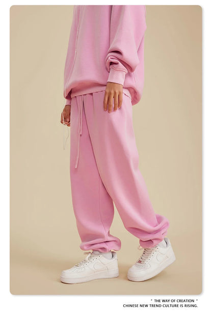 ZODF 2025 Autumn Winter Men’s Washed Fleece Sweatpants 355gsm Loose Retro Joggers Streetwear HY0653
