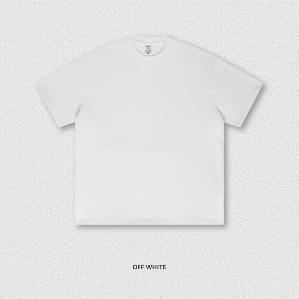 ZODF 2025 Heavy-Weight 425gsm 100% Cotton T-Shirts For Men Unisex Summer Oversized O-Neck Basic Solid T Shirt Brand Tees HY0485