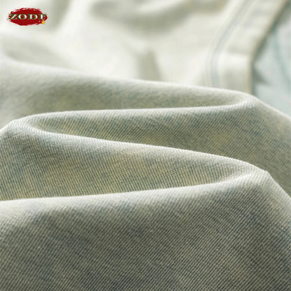 ZODF Women 2024 Summer Washed Tank Tops Female Hotsweet Girls 235gsm Slim Pleated Arc Hem Camisole TEE Streetwears HY0795