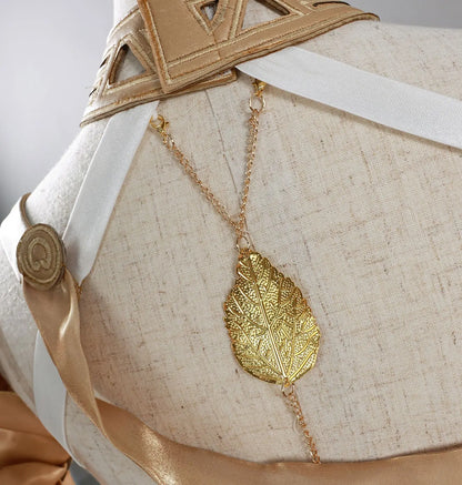 Honkai Star Rail Aglaea Cosplay Costume Wig Dress Headwear Ring Amphoreus The Goldweaver Metal Props Halloween Party Women Girls