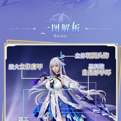 iCoser Genshin Impact Skirk Cosplay Costume Wig Dress New Skin Uniform Headwear Metal Props Halloween Party Women Girls Carnival