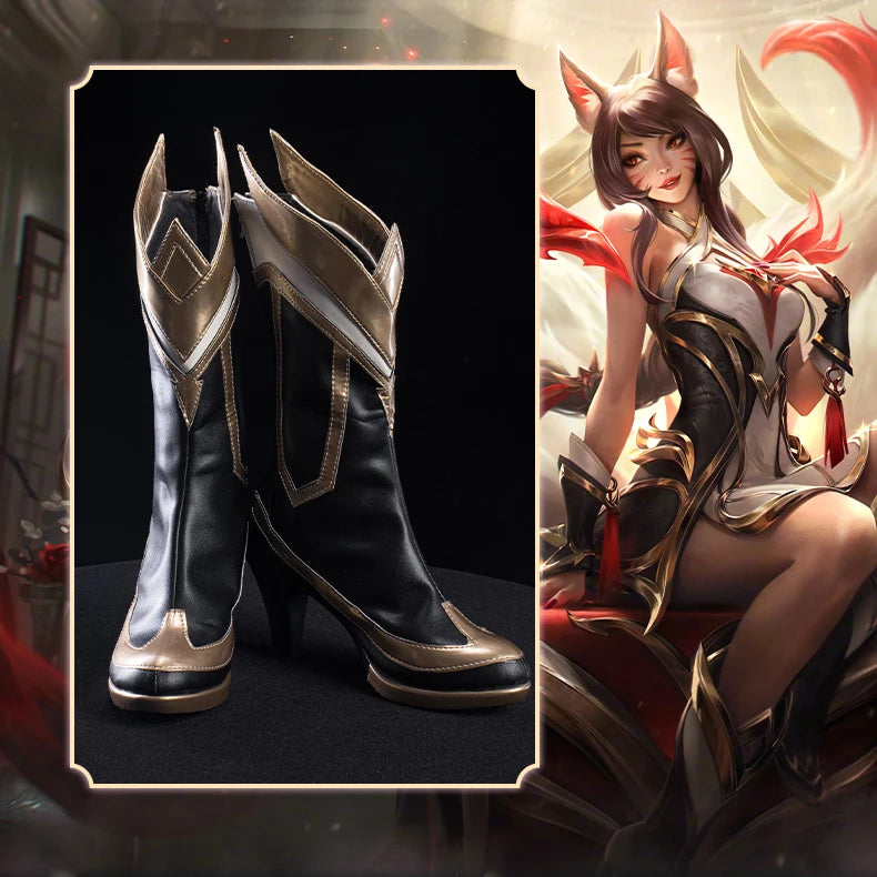 UWOWOW Ahri Shoes Game League of Legends/LOL: Risen Legend Ahri Cosplay Shoes Size 35-42 High Tube