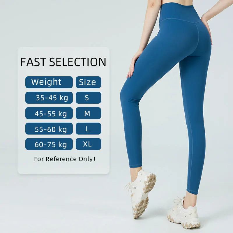 Naked Feel Yoga Leggings with Buttock Lifting and Hidden Waist Pockets – Women’s Gym Fitness Sportswear Tight