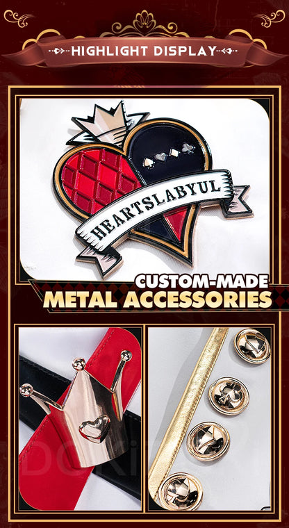 Riddle Cosplay Costume Anime【S-3XL】DokiDoki-SR Men Red King Uniform Halloween Riddle Rosehearts Cosplay Crown Plus Size