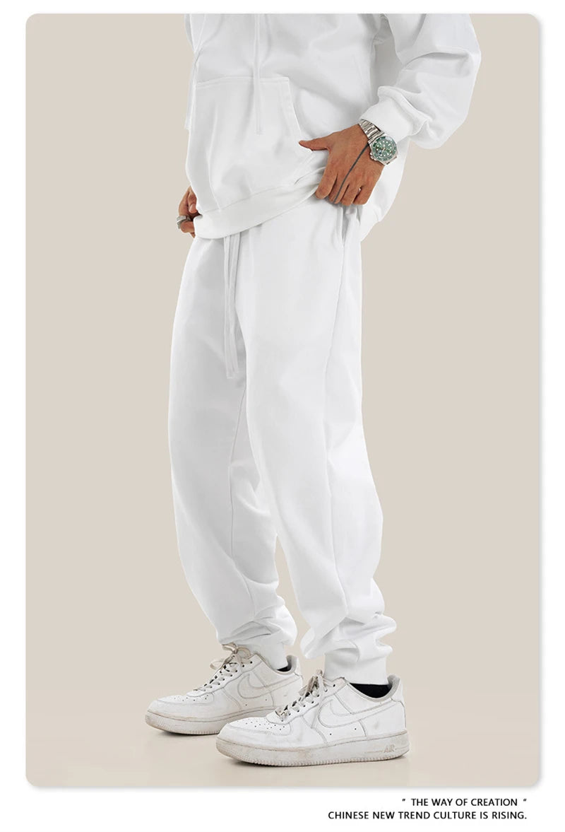 ZODF 2024 Autumn Winter Unisex Solid Sweatpants Heavyweight 440gsm Casual Loose Fit Sport Joggers HY0890