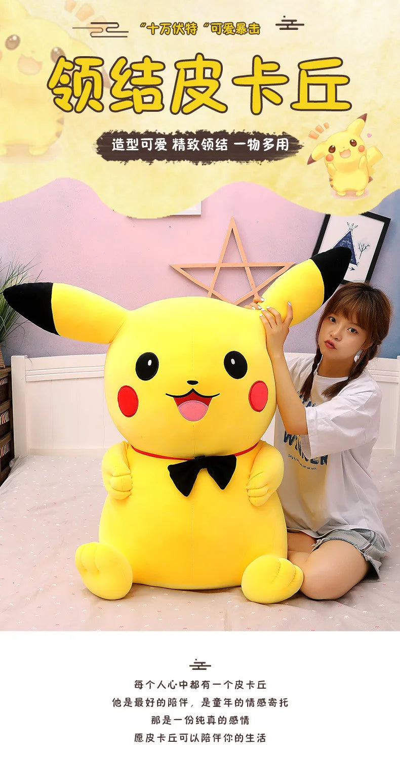 40/50/60/80/100CM Big Size Pokemon Pikachu  Plush Toy Kawaii Stuffed Cartoon Anime Comfortable Soft Doll Christmas Plushies Gift