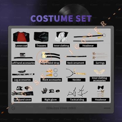 Zenless Zone Zero Evelyn Chevalier Cosplay Costume Wig Uniform Jacket Headwear Earrings Stars of Lyra Halloween Party Women Prop
