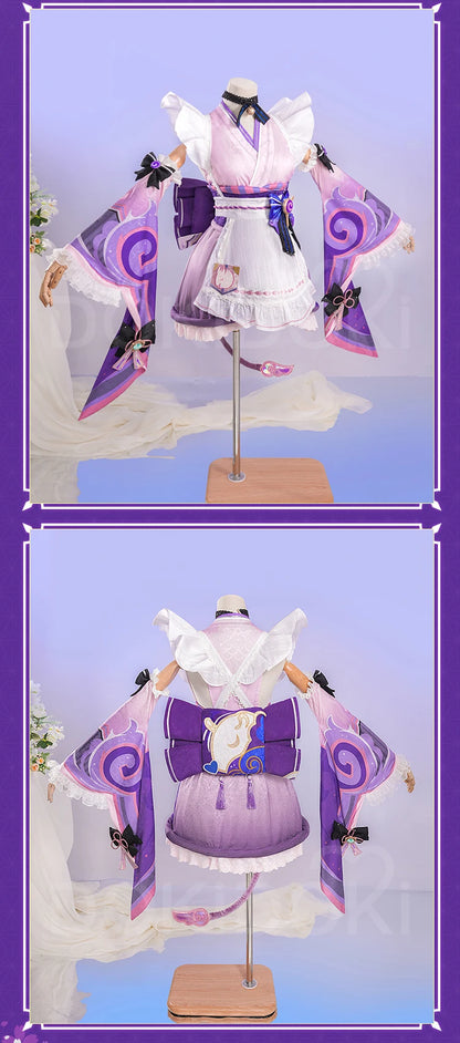 Yumemizuki Mizuki Cosplay Costume Game Genshin Impact【XS-2XL】DokiDoki-R Women Cute Dress Halloween Tail Plus Size