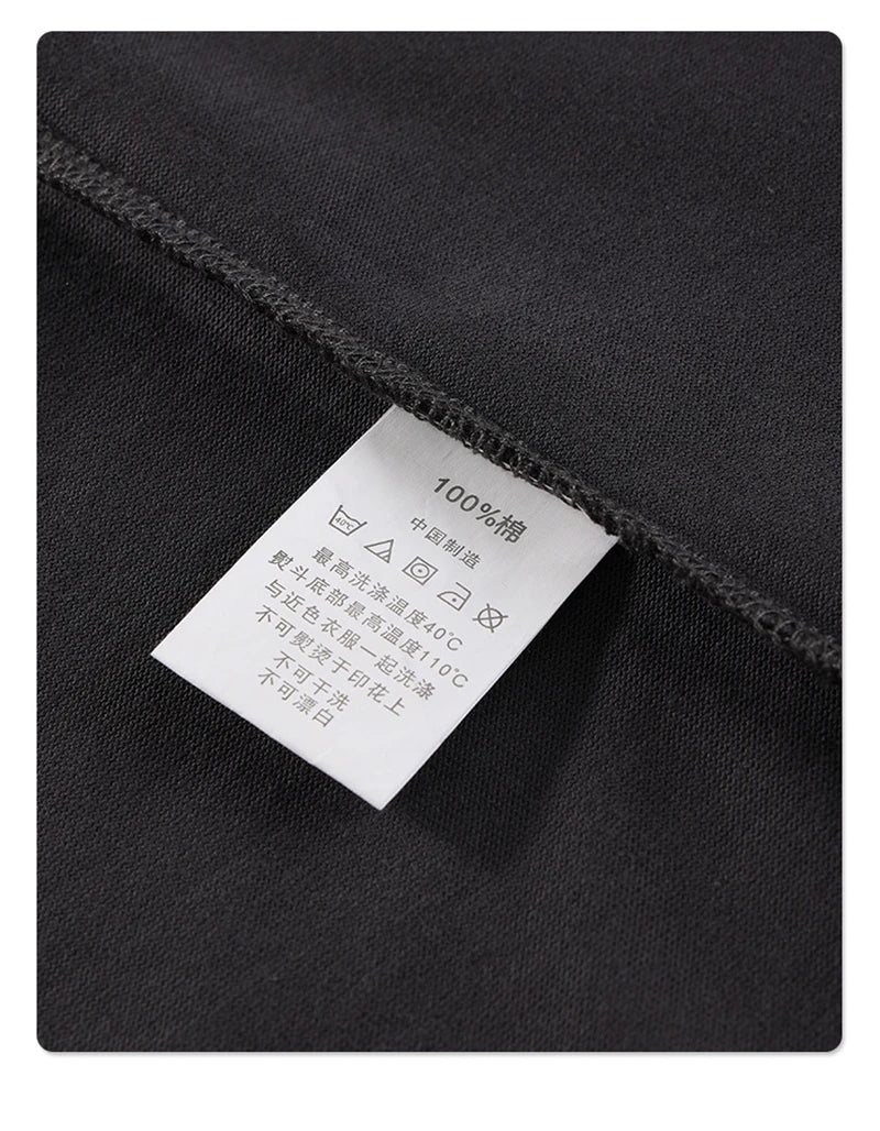 ZODF New Summer Men 275gsm Cotton T Shirts Unisex Women High Street Oversized FG Noshrink Solid T-Shirt Streetwears HY0152