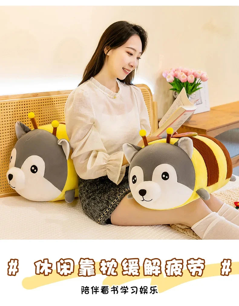 75CM Cute Soft Kawaii Honey Husky  Plush Toys Dog Stuffed Animals Long Pillow Doll for Kids Girlfriend Birthday Gift Home Decor