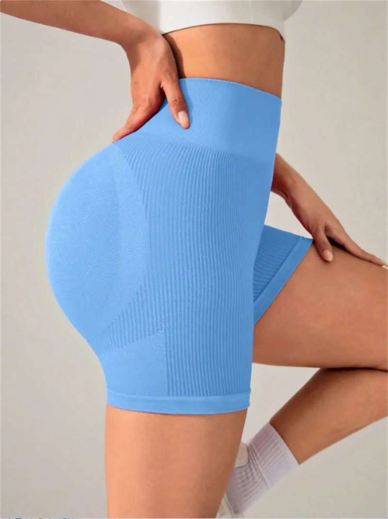 The Codex Women’s Slim Fit High Waist Seamless Hip Lifting Yoga Shorts Tight Knit Sports and Fitness Pants