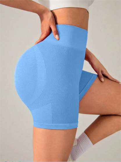 The Codex Women’s Slim Fit High Waist Seamless Hip Lifting Yoga Shorts Tight Knit Sports and Fitness Pants