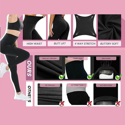 Women High Waist Sport Leggings Push Up Naked Feeling Yoga Running Gym Tights