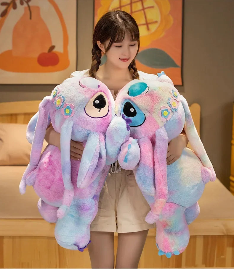 New Disney Lilo and Stitch Plush Toys Cartoon Anime Plushie Purple Pink Angel Dolls Pillow Soft Stuffed Xmas Gift for Children