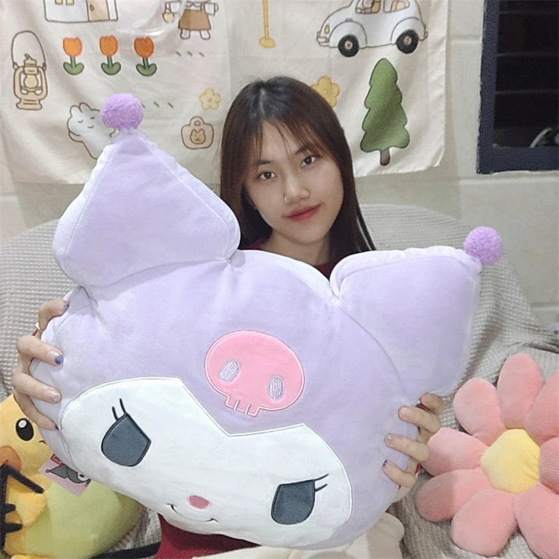 Sanrio Very Soft Kuromi Back Cushion Throw Pillow Sofa Bed Room Decor Comfortable Japanese Style Pillow Gifts Girl