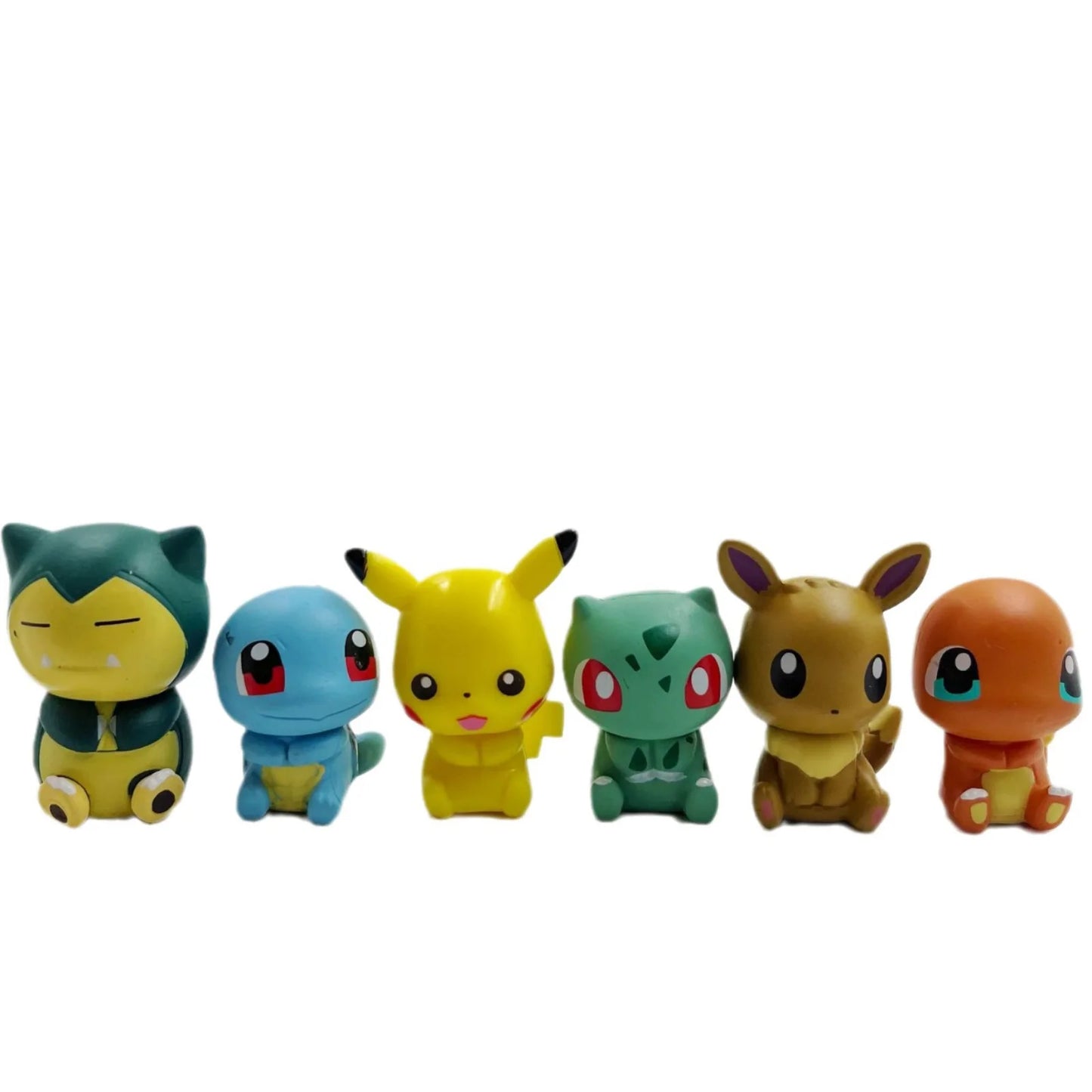 1Set/6pcs Gashapon Toys Pikachu Espeon Charmander Eevee Snorlax Jolteon Flareon Cute Figure Clip Action Figure Toys 3cm