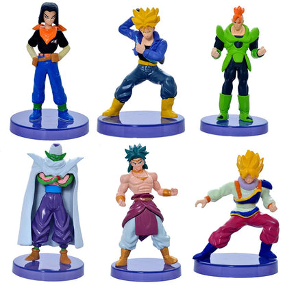 18cm 6PCS Dragon Ball Z Super Goku Vetega Majin Buu Freeza Beerus Whis Mark Karin Gotenks PVC Figures Anime Collectiable Model