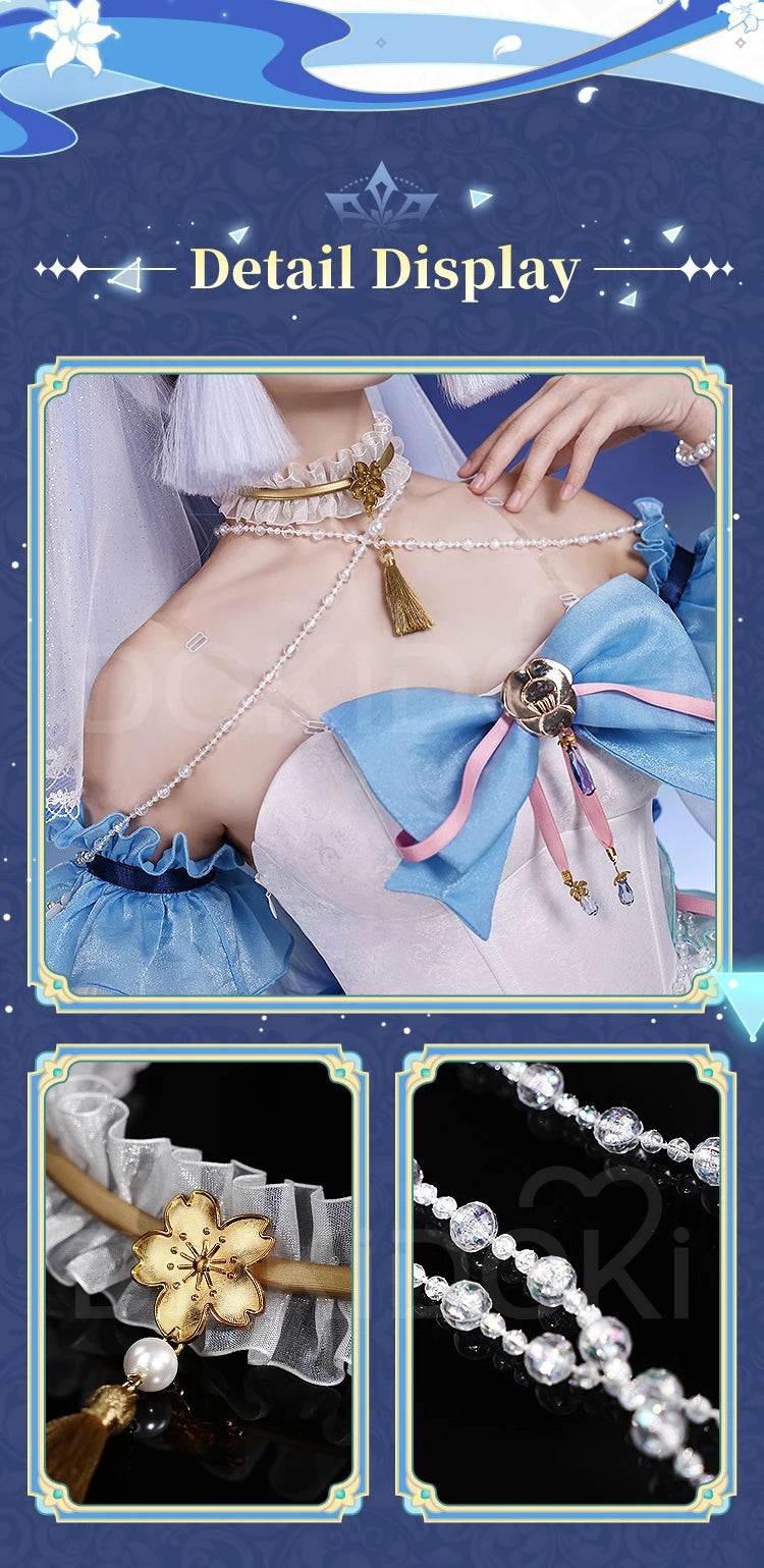 Kamisato Ayaka Doujin Cosplay Costume Game Genshin Impact Cosplay DokiDoki-SR Kamisato Ayaka Cosplay Women White Dress Costume