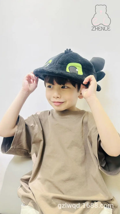 2025 New Dragon Taming Master Plush Doll Children'S Hat Dinosaur Hat Role Playing Prop Children'S Gift