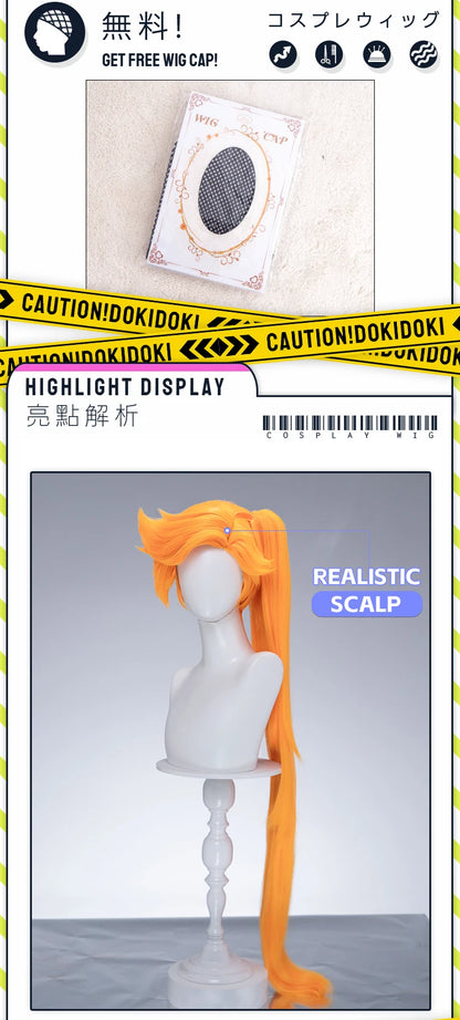 Alice Auriana Wig Anime LoliRock Cosplay Wig DokiDoki Women Pink Orange Long 100cm Curly Alice Cosplay Hair Free Wig Cap