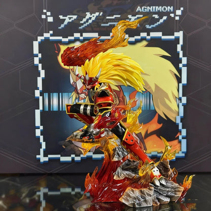 Bandai Digimon Garurumon Agunimon 26cm PVC Model