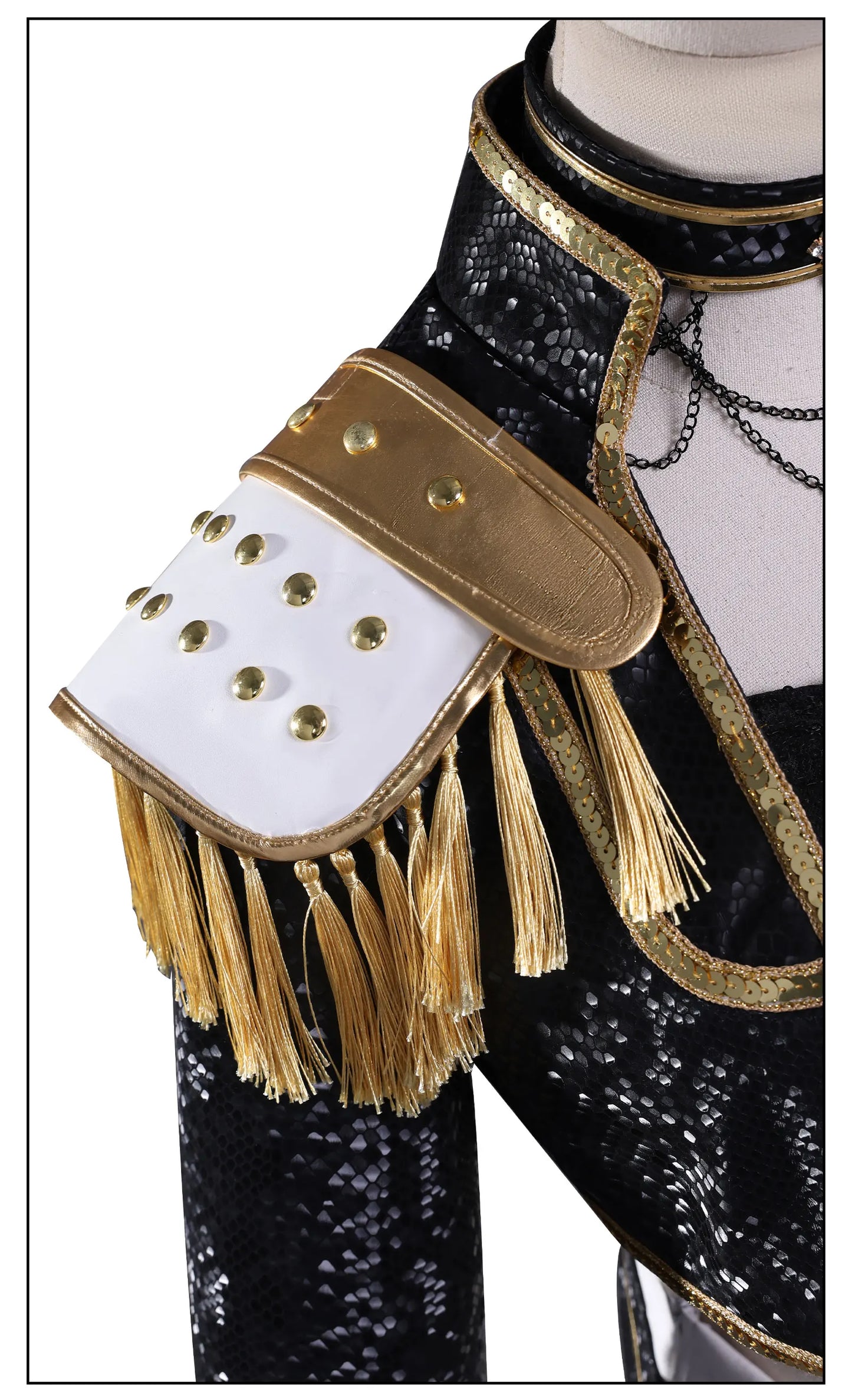 KPop Demon Hunters Mira Cosplay Costume Black Gold Skirt Huntrix Golden Uniform Headwear Halloween Party for Women Girls Props