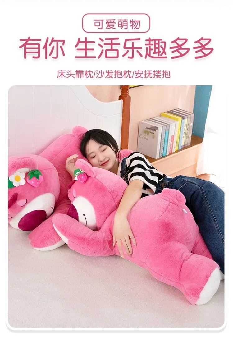 110cm Large Big Size Disney Lotso Kawayi Anime Plush Stuffed Doll Room Decorated with Lovely Pillow Children's Holiday Gifts