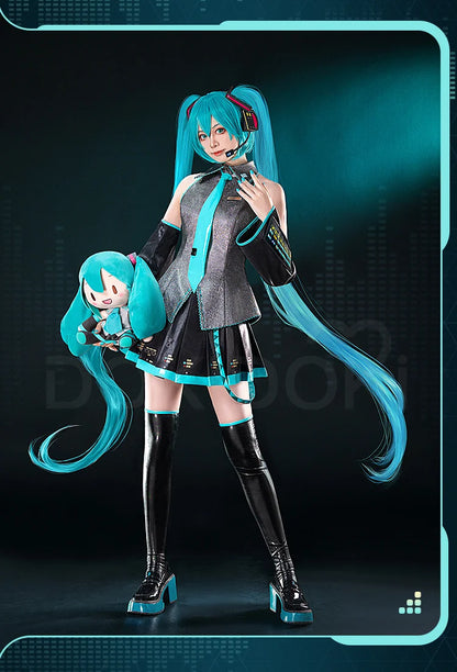 IN STOCK MIKUU Cosplay Costume Game Cosplay DokiDoki-R【S-2XL】Mikku Cosplay Women Cute Costume MIKUU LED Costume Plus Size