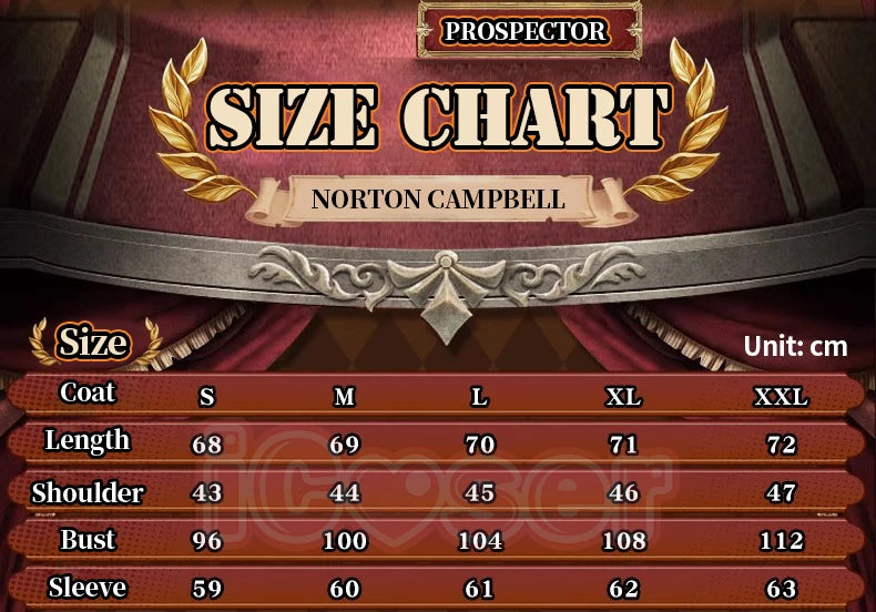 Identity V Prospector Cosplay Costume Wig Norton Campbell Uniform Gambler in The Spotlight Halloween for Women Men Carnival Prop