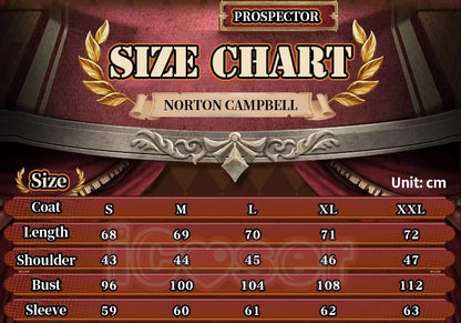 Identity V Prospector Cosplay Costume Wig Norton Campbell Uniform Gambler in The Spotlight Halloween for Women Men Carnival Prop