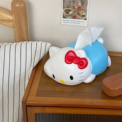 New Sanrio Hello Kitty Tissue Box Cute Party Paper Drawing Box Creative Design Napkin Storage Box