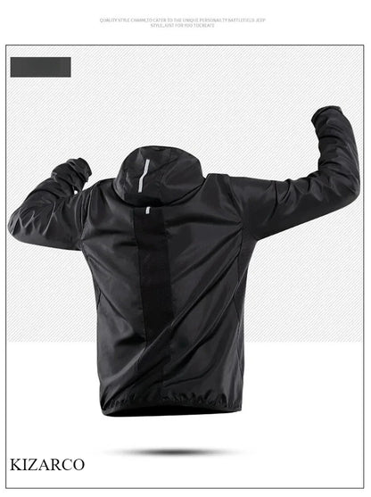 2025 Running Jacket Autumn Reflective Hooded Gradient Color Sportswear Breathable Men and Women Jogging Coat