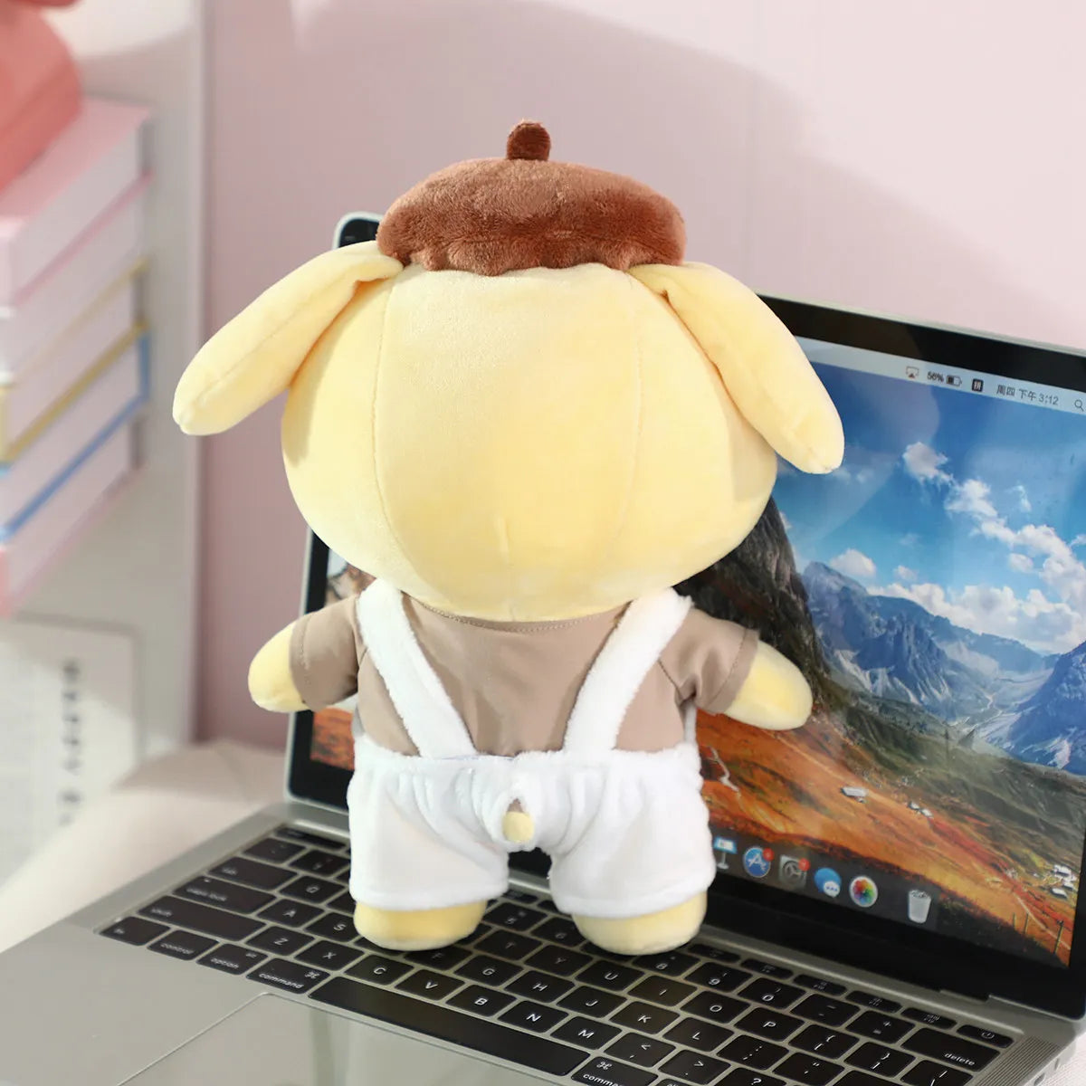 Sanrio Pompompurin Plush Toys Lovely Pillow Super Soft Dressed Pom Pom Purin Stuffed Doll Kawaii Room Decor Kids Gift