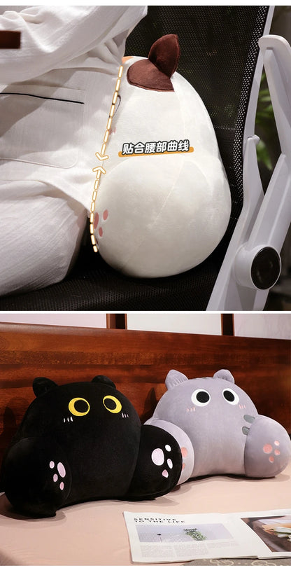 Comfortable Cat Style Back Cushion Sofa Bed Chair Lumbar Support Cushion Comfortable Throw Pillow Reading and Watching TV Soft