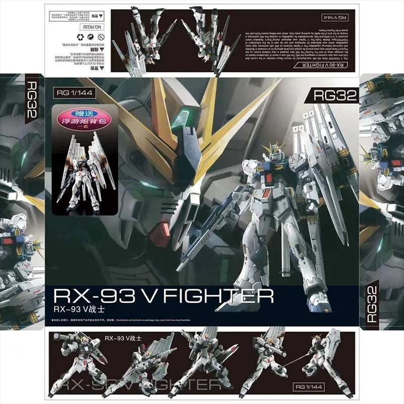 GAOGAO Model RX-93 V NU RG 1/144 Double Funnel Assembly Model Kit Toy Action Figures Plastic Model Kit Gift