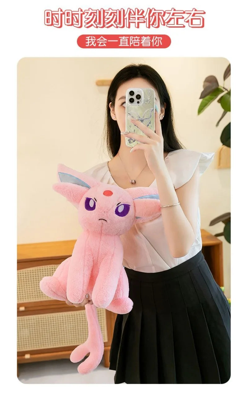 40/55/70cm Big Size Pokémon Espeon Plushies Kawaii Cartoon Anime Ornament Peluche Comfortable Soft Doll Children's Toy Gifts