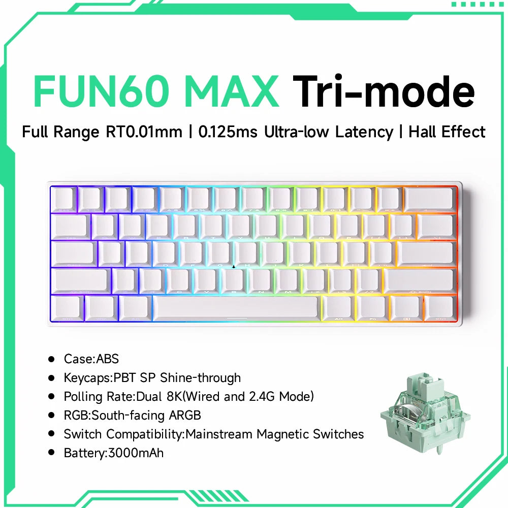 Akko MonsGeek FUN68 & FUN60 PRO&MAX HE Magnetic 60% 65% Gaming Keyboards Rapid Trigger 8K Custom Keyboard for Esports