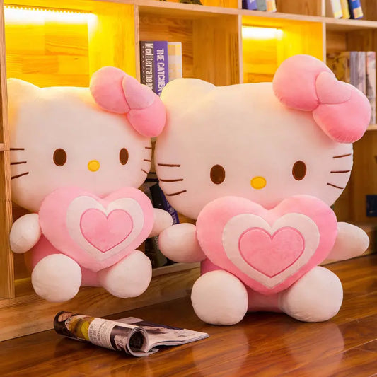 Aoger Kawaii Hello Kitty Plush Doll Anime Cartoon Animal Soft Stuffed Plushie Pillow Plush Peluche Kt Cat Toys For Kid Girl Gift