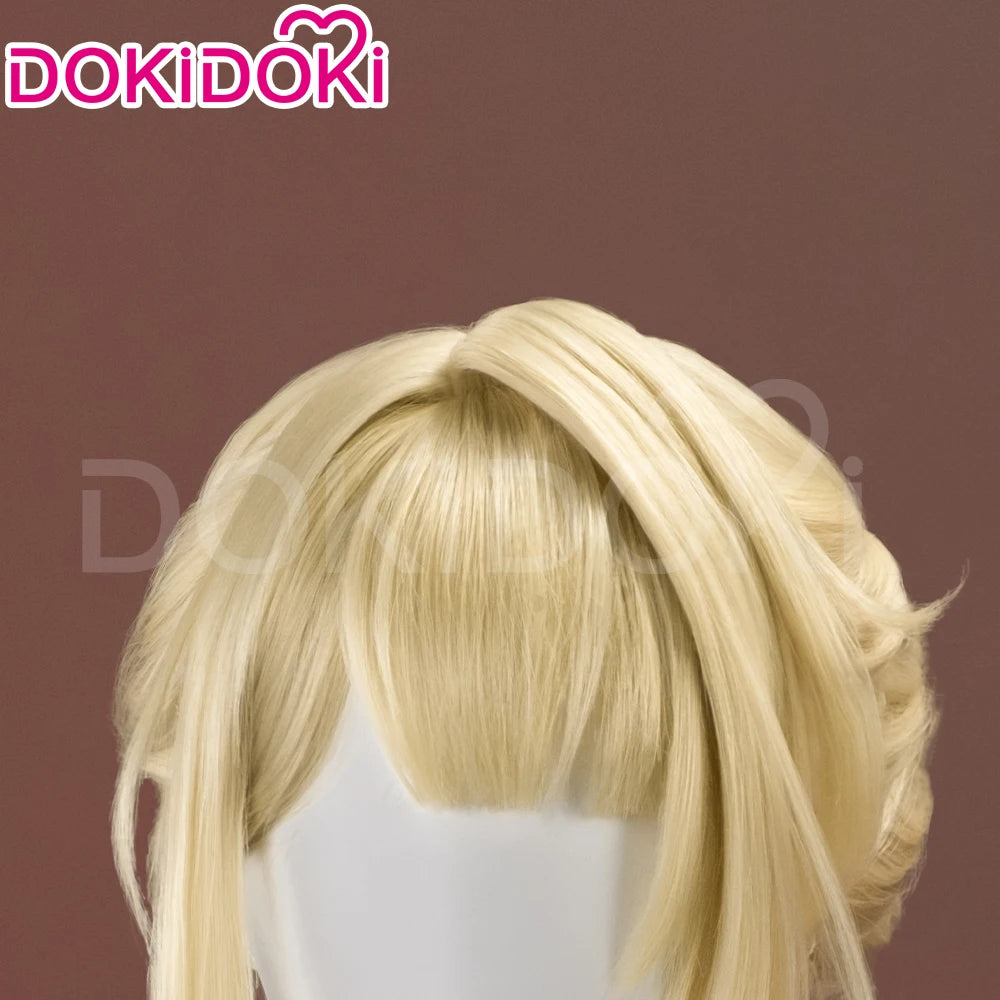 IN STOCK Evelyn Wig Game Zenless Zone Zero DokiDoki ZZZ Women 35cm Golden Hair Evelyn Cosplay Free Wig Cap