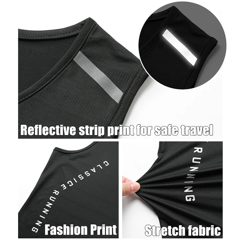 Chrlck Men’s Quick Drying Running Vest Breathable Mesh Sleeveless Gym Fitness Tank Top