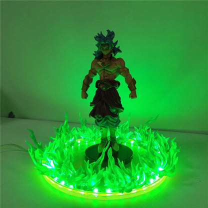 Dragon Ball Z Broly Anime Figure 20cm GK Super Saiyan LED Night Light PVC Action Figure Toys for Children Collector Doll Model